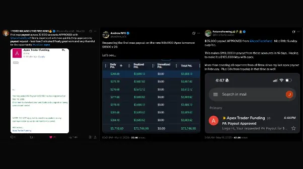 Apex Trader Funding payout proof