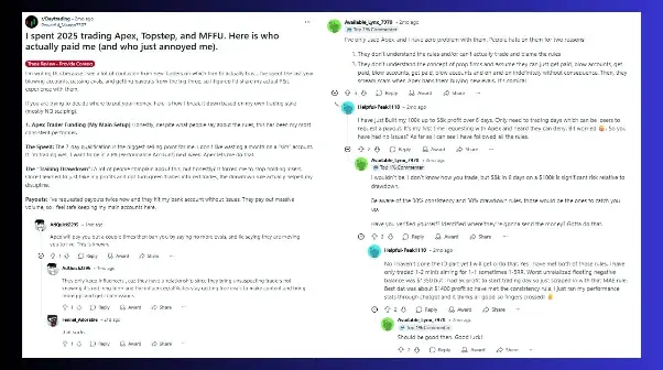 Apex Trader Funding Reddit reviews